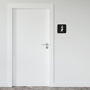 Cajuart 2 Parça  13x13 Kare Şekil Modern Erkek Kadın Wc Tuvalet Yönlendirme Levhası