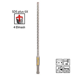 Sds Plus-5x 6 X 210 Mm Dört Elmaslı Matkap Ucu 2608833779