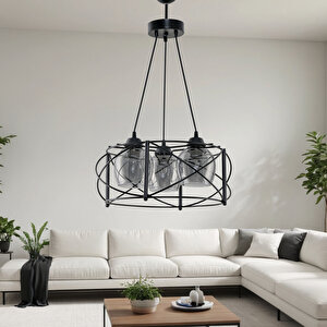 Üçlü Curva Avi̇ze Daire Metal Füme Camli