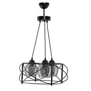 Üçlü Curva Avi̇ze Daire Metal Füme Camli