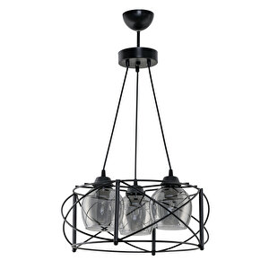 Üçlü Curva Avi̇ze Daire Metal Füme Camli