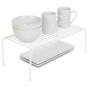 Tel Organi̇zer Dolap Depolama Rafi 2'li Set 22x40cm Beyaz