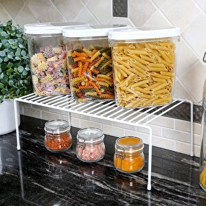 Tel Organi̇zer Dolap Depolama Rafi 2'li Set 22x40cm Beyaz