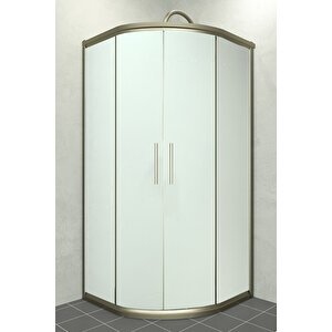Alonza Temperli 6 Mm Oval Cam Duşakabin Bronz Profil Kumlama Cam 80x80 cm