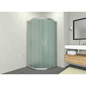 Alonza Temperli 6 Mm Oval Cam Duşakabin Krom Profil Buzlu Cam 140x140 cm