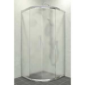 Alonza Temperli 6 Mm Oval Cam Duşakabin Krom Profil Buzlu Cam 110x110 cm