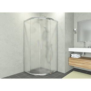 Alonza Temperli 6 Mm Oval Cam Duşakabin Krom Profil Buzlu Cam 110x110 cm