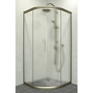 Alonza Temperli 6 Mm Oval Cam Duşakabin Bronz Profil Buzlu Cam 110x110 cm