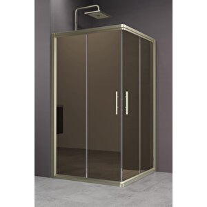 İndiana Temperli 6 Mm Kare Cam Duşakabin Bronz Profil Bronz Reflekte Cam 110x110 cm
