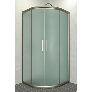Alonza Temperli 6 Mm Oval Cam Duşakabin Bronz Profil Buzlu Cam 100x100 cm