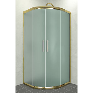 Alonza Temperli 6 Mm Oval Cam Duşakabin Altın Profil Buzlu Cam 110x110 cm