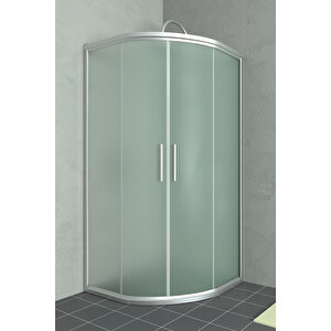 Alonza Temperli 6 Mm Oval Cam Duşakabin Mat Krom Profil Buzlu Cam 120x120 cm
