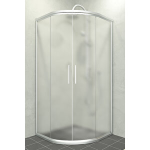 Alonza Temperli 6 Mm Oval Cam Duşakabin Mat Krom Profil Buzlu Cam 120x120 cm