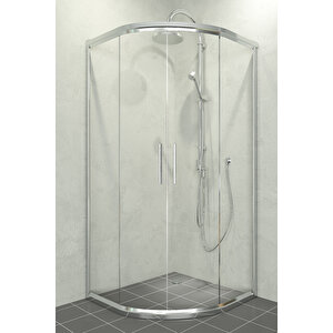 Alonza Temperli 6 Mm Oval Cam Duşakabin Krom Profil Şeffaf Cam 120x120 cm