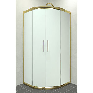 Alonza Temperli 6 Mm Oval Cam Duşakabin Altın Profil Kumlama Cam 140x140 cm
