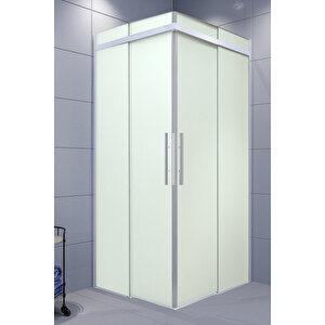 Clase Temperli 6 Mm Kare Cam Duşakabin Krom Profil Kumlama Cam 90x90 cm