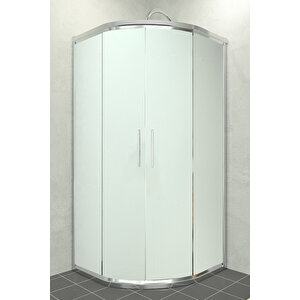 Alonza Temperli 6 Mm Oval Cam Duşakabin Krom Profil Kumlama Cam 110x110 cm