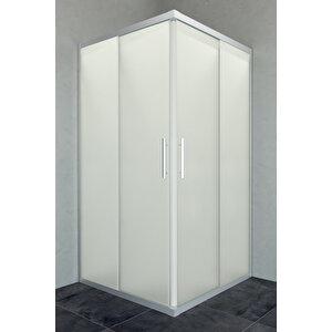 Sparta Temperli 6 Mm Kare Cam Duşakabin Krom Profil Kumlama Cam 90x90 cm
