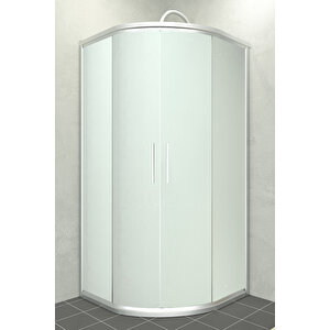 Alonza Temperli 6 Mm Oval Cam Duşakabin Mat Krom Profil Kumlama Cam 80x80 cm
