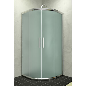 Alonza Temperli 6 Mm Oval Cam Duşakabin Ultra Parlak Krom Profil Buzlu Cam 100x100 cm