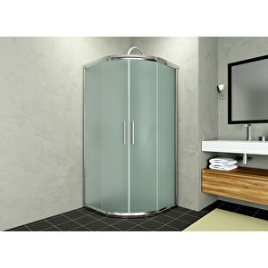 Alonza Temperli 6 Mm Oval Cam Duşakabin Ultra Parlak Krom Profil Buzlu Cam 100x100 cm