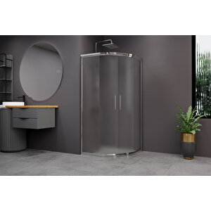 Alonza Temperli 6 Mm Oval Cam Duşakabin Ultra Parlak Krom Profil Buzlu Cam 150x150 cm