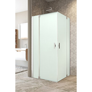 Antilitz Temperli 6 Mm Kare Menteşeli Cam Duşakabin Krom Menteşe Kumlama Cam 80x80 cm