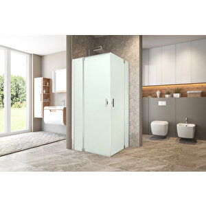 Antilitz Temperli 6 Mm Kare Menteşeli Cam Duşakabin Krom Menteşe Kumlama Cam 80x80 cm