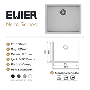 Granit Evye Nero Series White - Beyaz