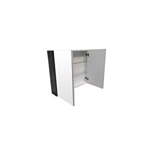 Lotus 80 Cm Banyo Dolabı Lavabo Dahil Antrasit Çekmeceli Komple Mebran Mdf