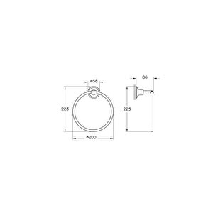 Vitra Origin Classic Halka Havluluk Siyah A4452436 Renkli
