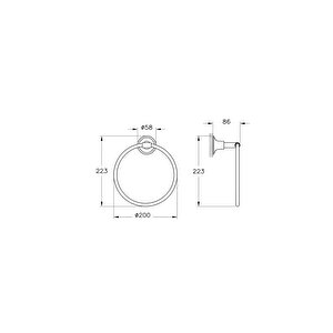 Vitra Origin Classic Halka Havluluk Siyah A4452436 Renkli