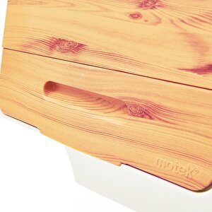 Technow Motek 12 Litre Bambu Desen Tekerlekli Tekli Organizer 2 Adet