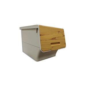 Technow Motek 12 Litre Bambu Desen Tekerlekli Tekli Organizer 2 Adet