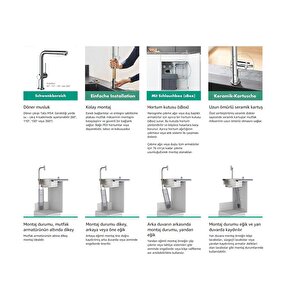 Hansgrohe Talis M54 Eviye Bataryası 270 Spiralli 1 Jet Siyah + Sbox 72809670