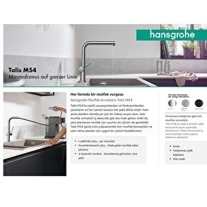 Hansgrohe Talis M54 Eviye Bataryası 270 Spiralli 1 Jet Siyah + Sbox 72809670