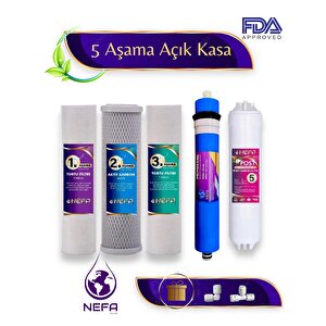 Nefa Açık Kasa Su Arıtma Ve İhlas Aura Cebilion -compact Model- Uyumlu 5'li Filtre Seti