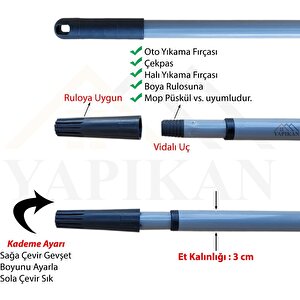 Teleskopik Uzayabilen Metal Sırık Sap 9 Metre