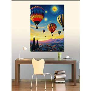 Kanvas Tablo Balonlu Gece Manzarası 50x70 cm