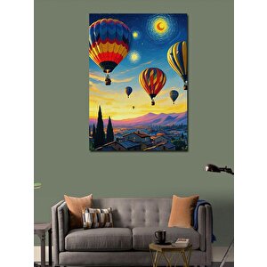 Kanvas Tablo Balonlu Gece Manzarası 50x70 cm