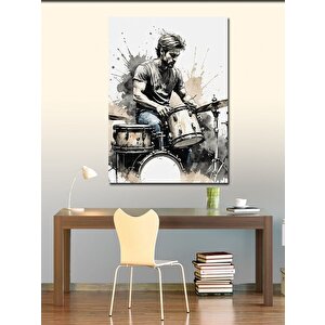 Kanvas Tablo Davulcu Adam Baterist Temalı 100x140 cm