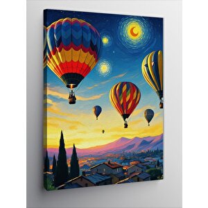 Kanvas Tablo Balonlu Gece Manzarası