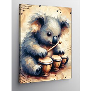 Kanvas Tablo Davul Çalan Koala 100x140 cm