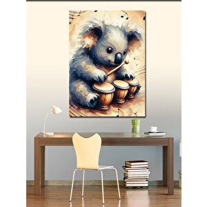 Kanvas Tablo Davul Çalan Koala 100x140 cm