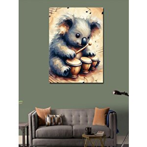 Kanvas Tablo Davul Çalan Koala 100x140 cm