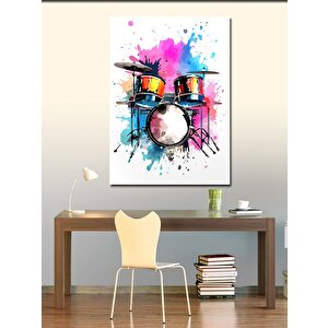 Kanvas Tablo Bateri Davul Seti 70x100 cm