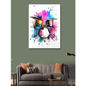 Kanvas Tablo Bateri Davul Seti 70x100 cm