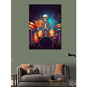 Kanvas Tablo Davulcu İskelet 70x100 cm