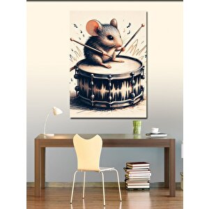 Kanvas Tablo Davul Çalan Fare 70x100 cm