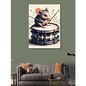 Kanvas Tablo Davul Çalan Fare 70x100 cm